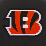 Cincinnati Bengals Poly Twill Varsity Jacket - Black - JH Design
