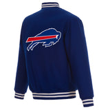 Buffalo Bills Reversible Wool Jacket - Royal - J.H. Sports Jackets