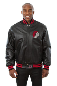 Portland Trail Blazers Full Leather Jacket - Black - JH Design