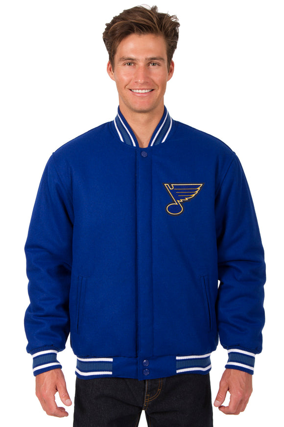 St. Louis Blues Reversible Wool Jacket - Royal - JH Design