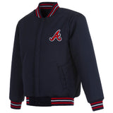 Atlanta Braves Reversible Wool Jacket - Navy - JH Design