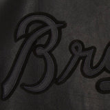 Atlanta Braves Full Leather Jacket - Black/Black - JH Design