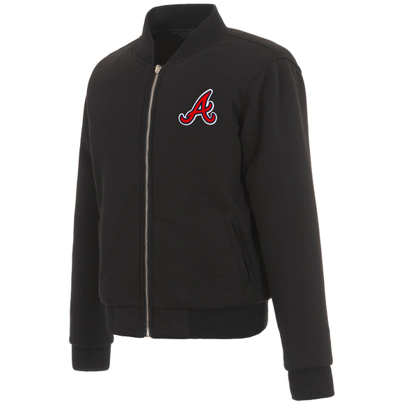 St. Louis Cardinals JH Design Reversible Fleece Jacket with Faux Leather Sleeves - Navy