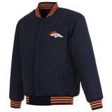 Denver Broncos Reversible Wool Jacket - Navy - JH Design