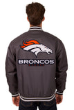 Denver Broncos Poly Twill Varsity Jacket - Charcoal - JH Design