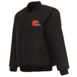 Cleveland Browns Reversible Wool Jacket - Black - JH Design