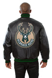 Milwaukee Bucks Full Leather Jacket - Black - JH Design