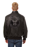 Milwaukee Bucks Full Leather Jacket - Black/Black - JH Design