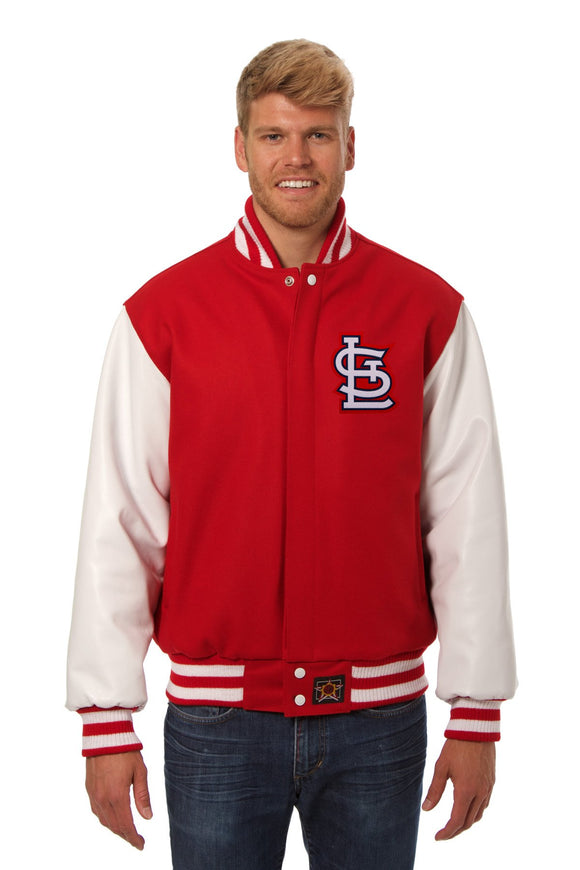 St. Louis Cardinals Two-Tone Wool and Leather Jacket - Red - JH Design