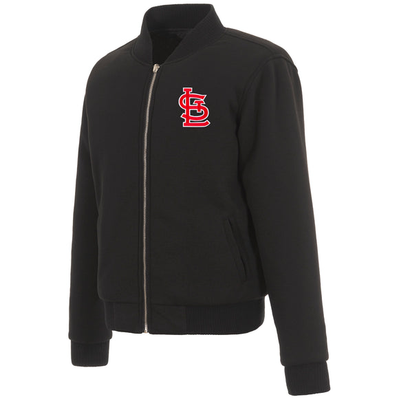 St. Louis Cardinals JH Design Reversible Women Fleece Jacket - Black 2X-Large