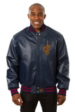 Cleveland Cavaliers Full Leather Jacket - Navy - JH Design