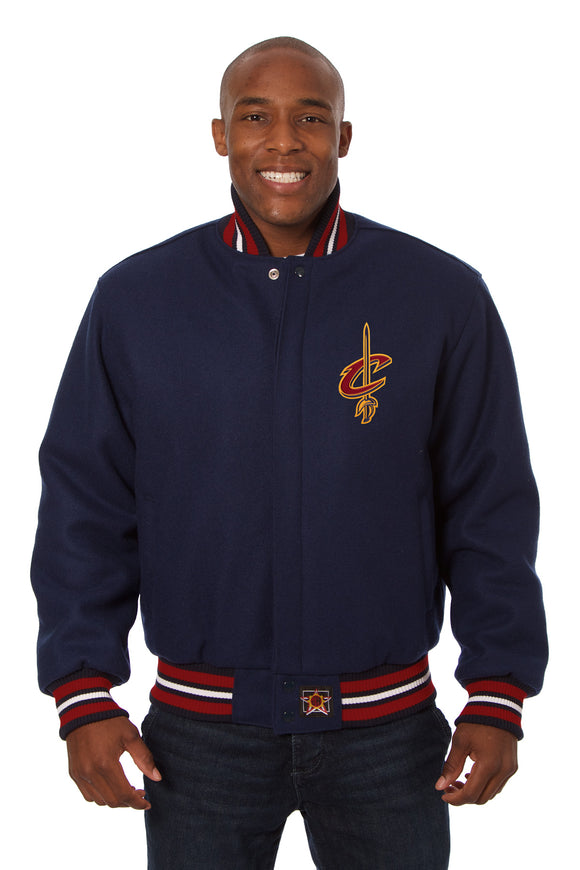 Cleveland Cavaliers Embroidered Wool Jacket - Navy - JH Design