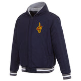 Cleveland Cavaliers Two-Tone Reversible Fleece Hooded Jacket - Navy/Grey - JH Design