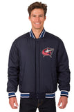 Columbus Blue Jackets Reversible Wool Jacket - Navy - JH Design