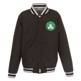Boston Celtics Two-Tone Reversible Fleece Jacket - Gray/Black - JH Design