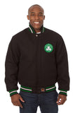 Boston Celtics Embroidered Wool Jacket - Black - JH Design