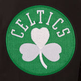 Boston Celtics Wool & Leather Reversible Jacket w/ Embroidered Logos - Black - J.H. Sports Jackets