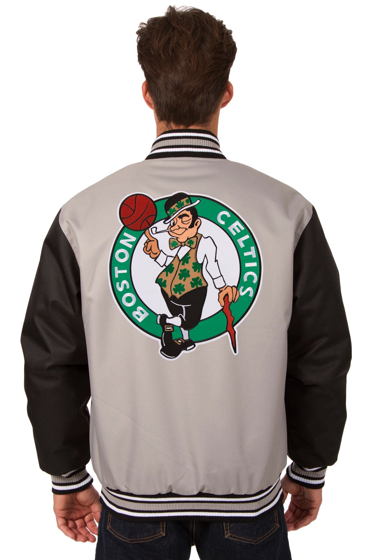 Black and Charcoal Boston Celtics Youth Jacket - Jacket Makers