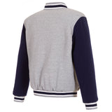 Los Angeles Chargers Two-Tone Reversible Fleece Jacket - Gray/Navy - J.H. Sports Jackets