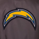 Los Angeles Chargers Poly Twill Varsity Jacket - Charcoal - JH Design