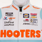 2022 Chase Elliott JH Design White/Orange Hooters Twill Uniform Full-Snap Jacket - J.H. Sports Jackets