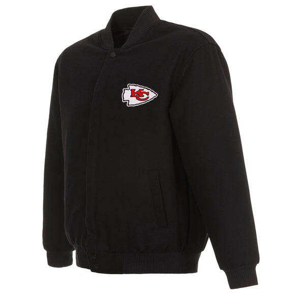 Kansas City Chiefs Reversible Wool Jacket - Black - J.H. Sports Jackets