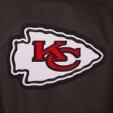 Kansas City Chiefs Poly Twill Varsity Jacket - Black/Red - JH Design