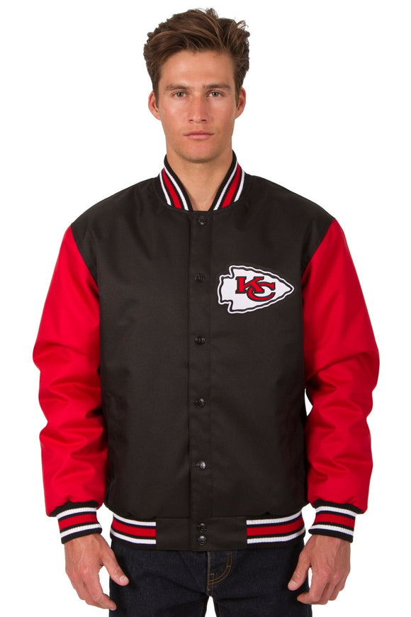 Jackets Masters Black/Red Super Bowl LVII Champions Kansas City Chiefs Youth Full-Snap Jacket