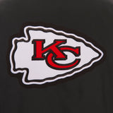 Kansas City Chiefs Poly Twill Varsity Jacket - Black - JH Design