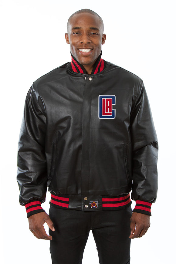 Los Angeles Clippers Full Leather Jacket - Black - JH Design