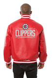 Los Angeles Clippers Full Leather Jacket - Red - JH Design