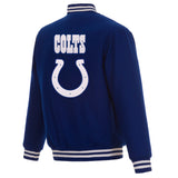 Indianapolis Colts Reversible Wool Jacket - Royal - J.H. Sports Jackets