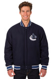 Vancouver Canucks Reversible Wool Jacket - Navy - JH Design