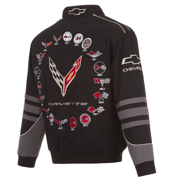 New Corvette Racing Embroidered Twill  Jacket-Black-Special Edition - J.H. Sports Jackets