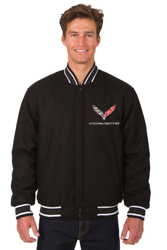 Corvette Wool Varsity Jacket - Black - JH Design
