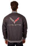 Corvette Poly Twill Varsity Jacket - Charcoal - JH Design
