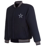 Dallas Cowboys Reversible Wool Jacket - Navy - JH Design
