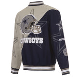 2022 NFL Dallas Cowboys JH Design Cotton Twill Full-Snap Embroidered Jacket - J.H. Sports Jackets