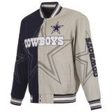 2022 NFL Dallas Cowboys JH Design Cotton Twill Full-Snap Embroidered Jacket - J.H. Sports Jackets