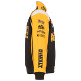 2023 Christopher Bell JH Design Black/Yellow Dewalt Twill Uniform Full-Snap Jacket - J.H. Sports Jackets