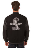 Shelby Wool & Leather Reversible Varsity Jacket - Black - JH Design