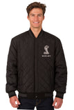 Shelby Wool & Leather Reversible Varsity Jacket - Charcoal/Black - JH Design
