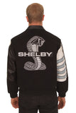 Shelby Embroidered Wool & Leather Jacket - Black/Grey - JH Design