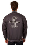 Shelby Poly Twill Varsity Jacket - Charcoal - JH Design