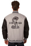 Shelby Poly Twill Varsity Jacket - Gray/Black - JH Design