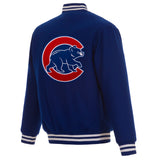 Chicago Cubs Reversible Wool Jacket - Royal Blue - J.H. Sports Jackets