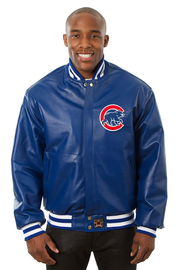 Chicago Cubs Full Leather Jacket - Royal - JH Design