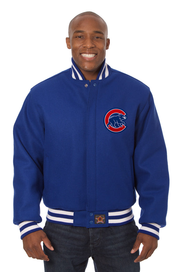 Chicago Cubs Embroidered Wool Jacket - Royal - JH Design