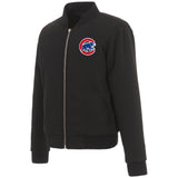 Chicago Cubs JH Design Reversible Women Fleece Jacket - Black - JH Design