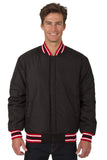 JH Design - All-Wool Varsity Jacket - Reversible - Black/Red - JH Design